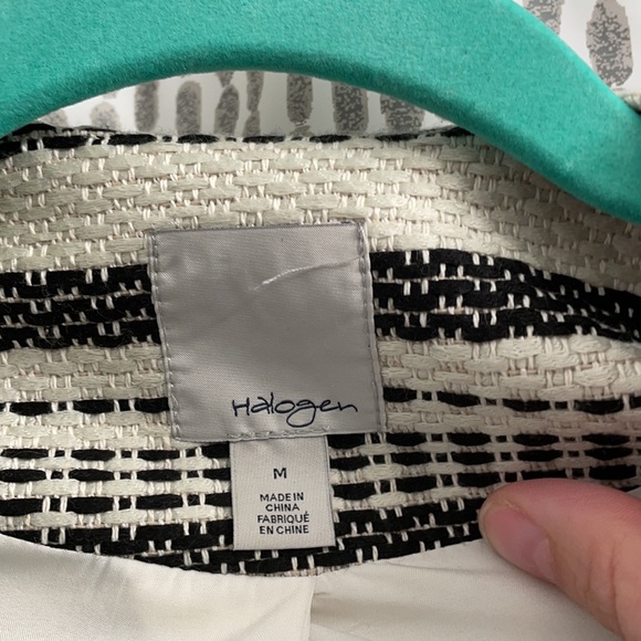 Cropped stripe blazer -Halogen black and white - Picture 2 of 4